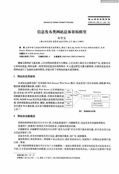 信息发布类网站总体架构模型