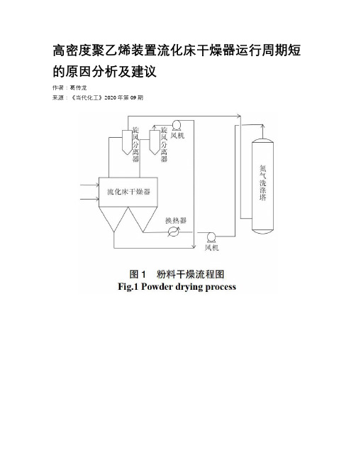 高密度聚乙烯装置流化床干燥器运行周期短的原因分析及建议