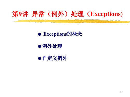 异常(例外)处理(Exceptions)(精)