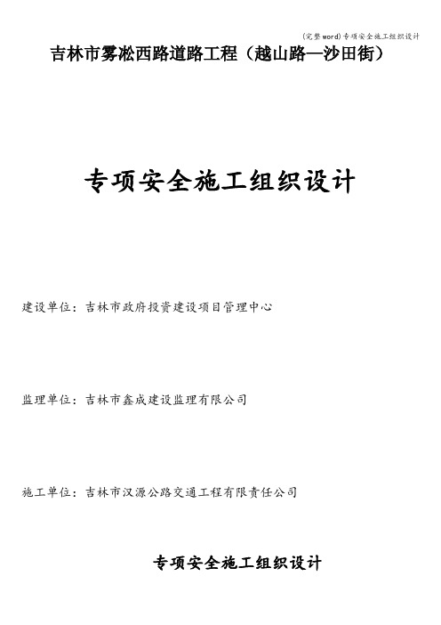 (完整word)专项安全施工组织设计