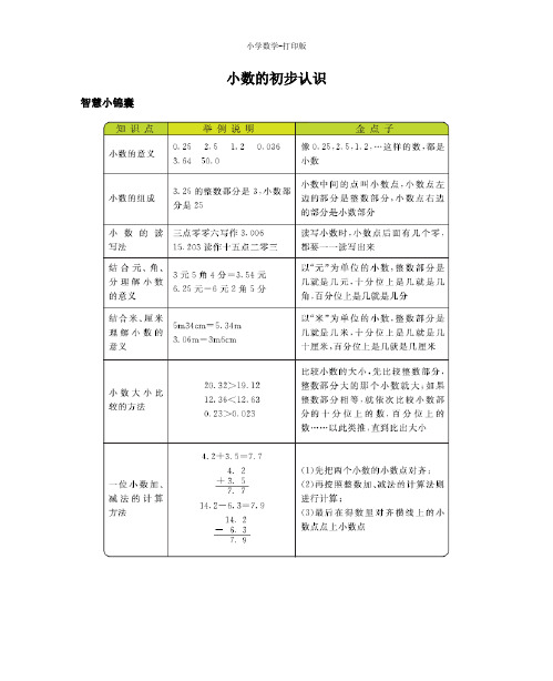 西师大版-数学-三年级下册-5 小数的初步认识 知识清单