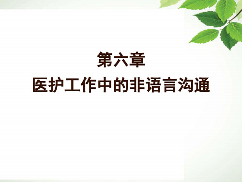 第六章医护工作中的非语言沟通