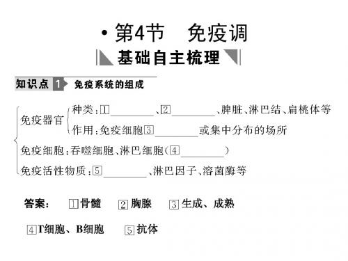 人教版教学课件2011高考生物一轮复习课件：必修3 第2章 动物和人体生命活动的调节 第4节 免疫调节ppt