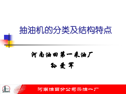 抽油机的分类及结构特点讲解学习