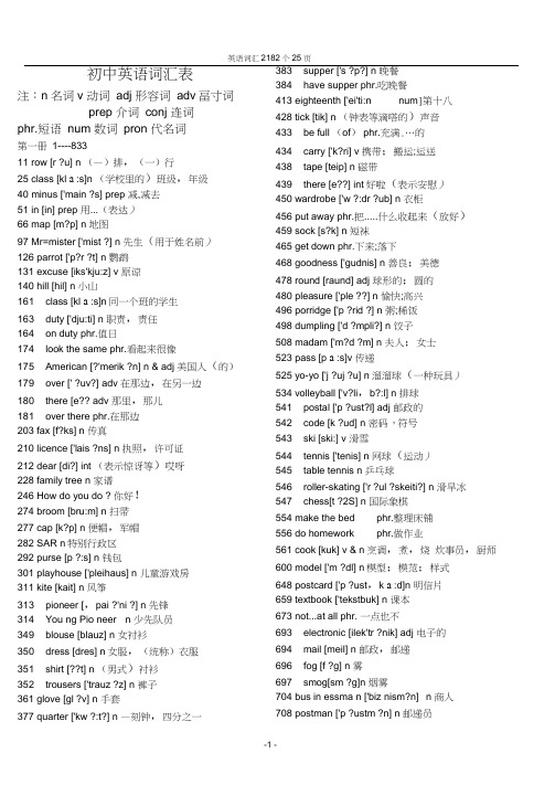 (完整word)初中英语单词表大全2182个带音标(自动保存的),推荐文档