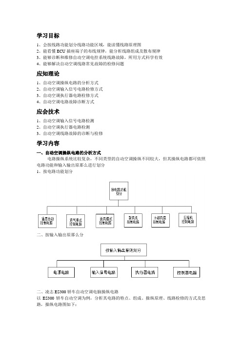 典型汽车自动空调线路检修