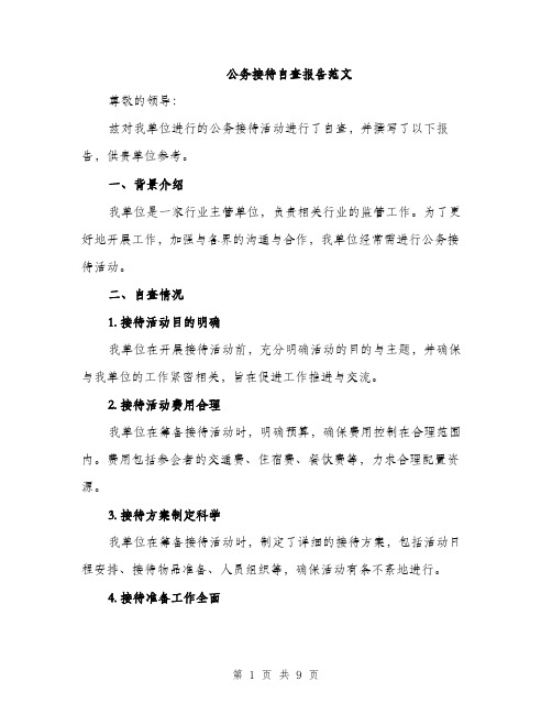 公务接待自查报告范文（三篇）