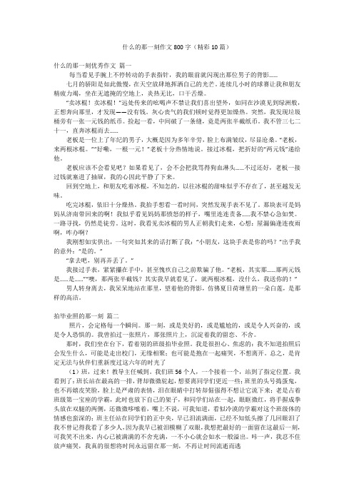 什么的那一刻作文800字(精彩10篇)