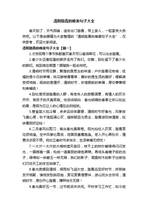 清明踏青的唯美句子大全