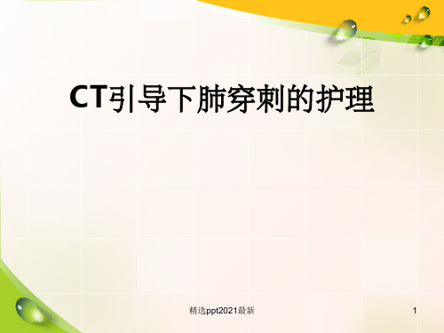 CT引导下肺部穿刺的护理ppt课件