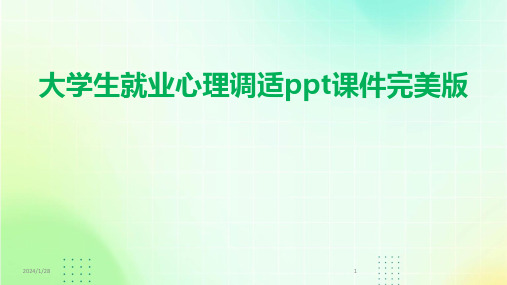 大学生就业心理调适ppt课件完美版(2024)