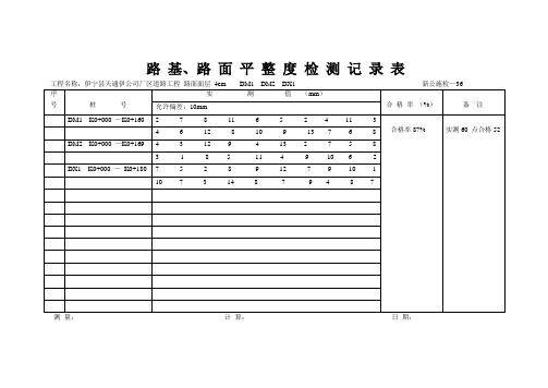 路基面平整度