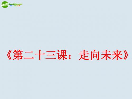 九年级政治 第二十三课《走向未来》课件 教科版 (2)
