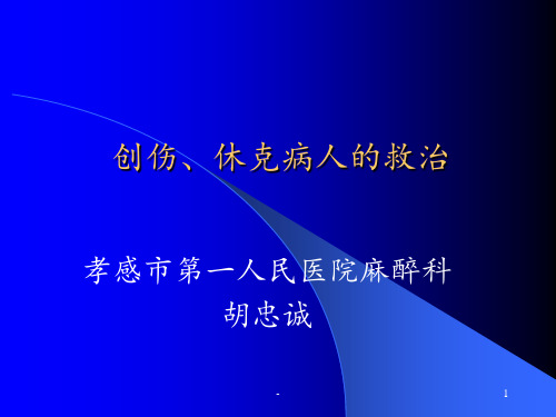 创伤、休克病人的救治ppt课件