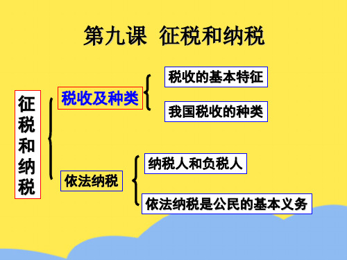 高一政治第九课 征税和纳税知识提纲标准版文档