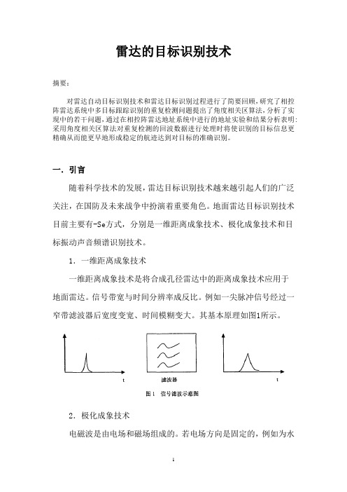 雷达的目标识别技术