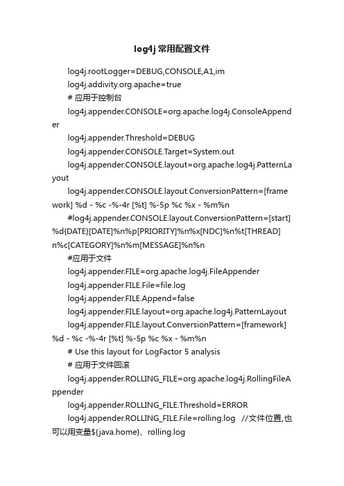 log4j常用配置文件