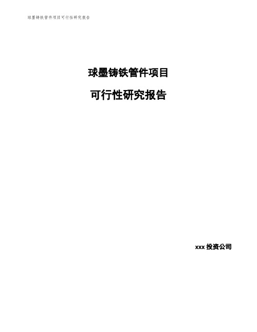 球墨铸铁管件项目可行性研究报告