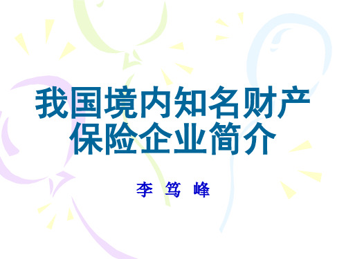 我国境内知名财产保险公司简介