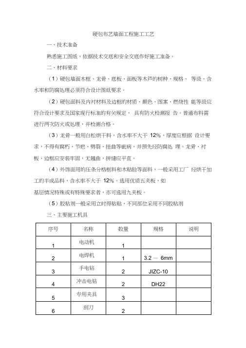 (完整版)布艺硬包墙面施工工艺