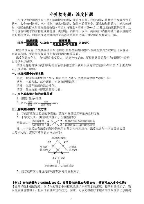 (完整)小升初浓度问题专题