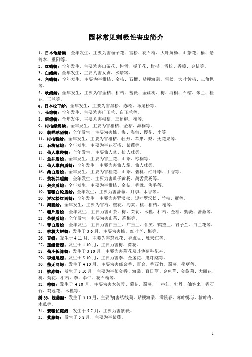 园林常见剌吸性害虫简介