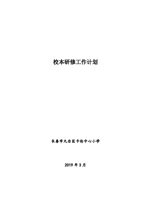 2019年卡伦中心小学校本研修计划