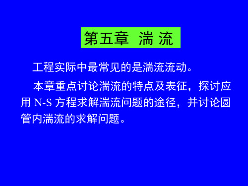 第五章湍流的特点及表征