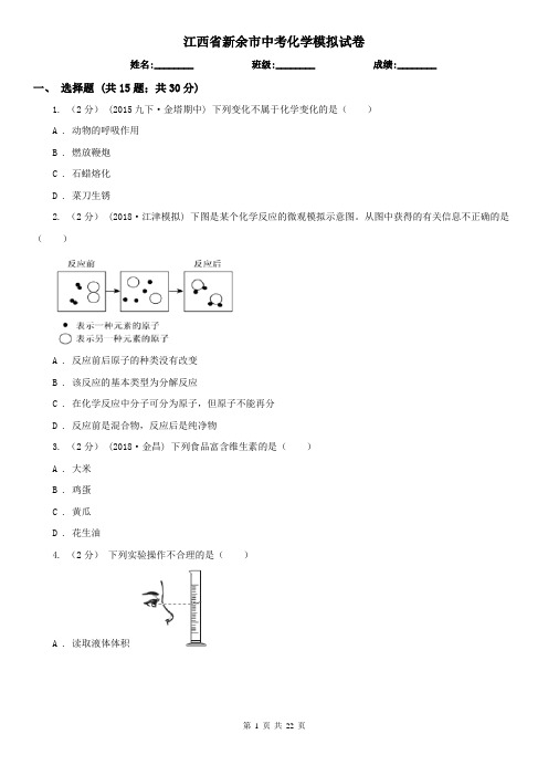 江西省新余市中考化学模拟试卷