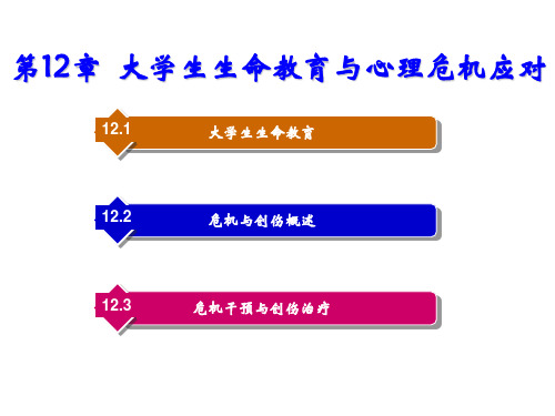 大学生心理健康教育第12章  大学生生命教育与心理危机应对