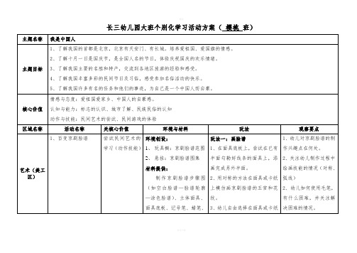 我是中国人个别化学习方案