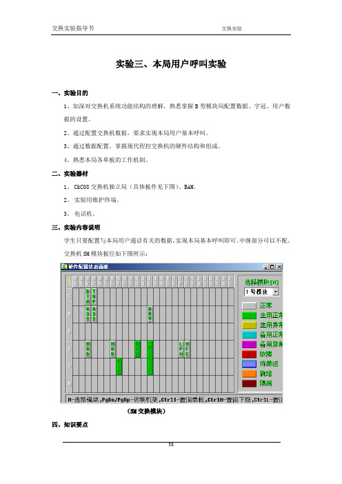 实验3、本局用户呼叫实验