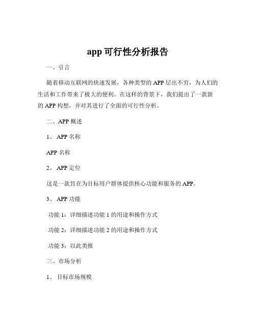 app可行性分析报告