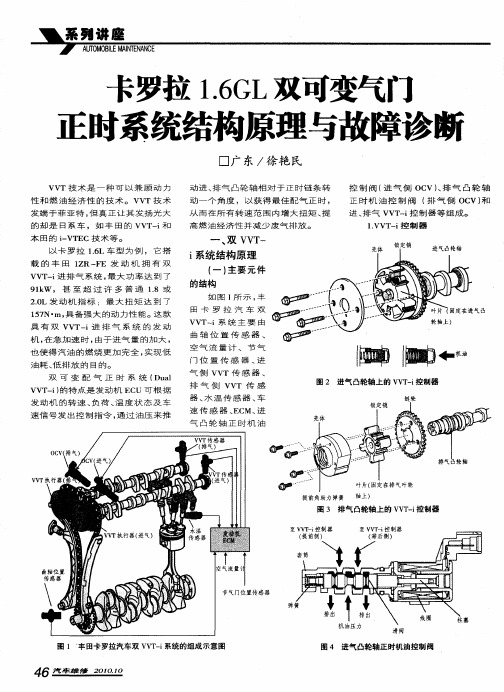 卡罗拉1.6GL双可变气门正时系统结构原理与故障诊断