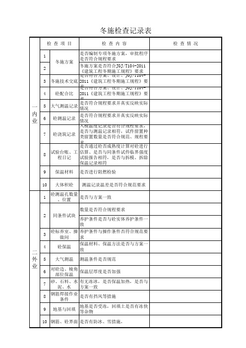 冬施检查记录表