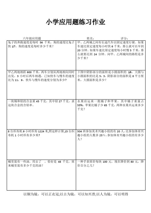 小学六年级数学自我提高III (63)