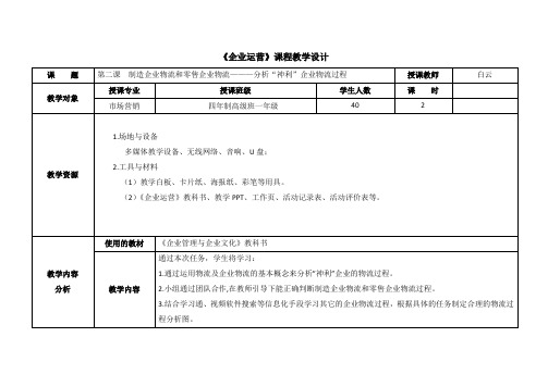 电子教案-《企业管理与企业文化》(第五单元第二课+制造企业物流和零售企业物流)-1