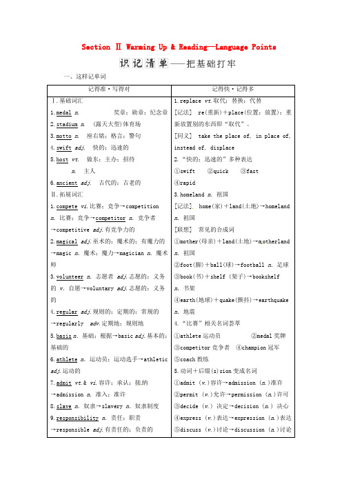 2019年高中英语Unit2TheOlympicGamesSectionⅡWarmingUp