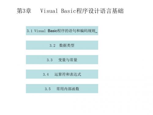 3.1 Visual Basic程序的语句和编码规则.