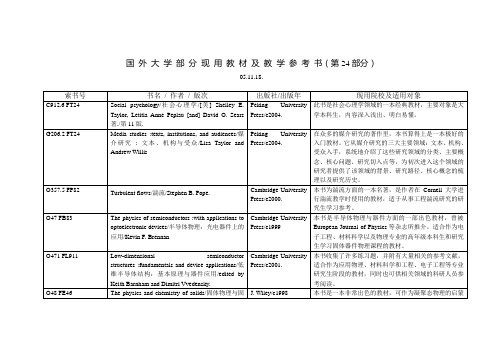 国外大学部分现用教材及教学参考书第24部分