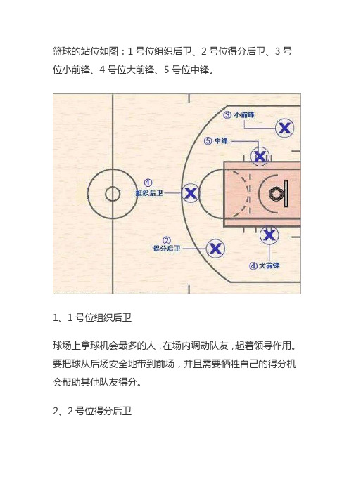 篮球场的5个位置图解