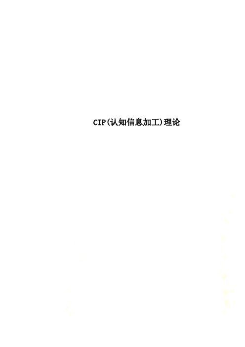 CIP(认知信息加工)理论