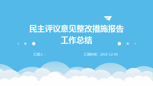 民主评议意见整改措施报告工作总结