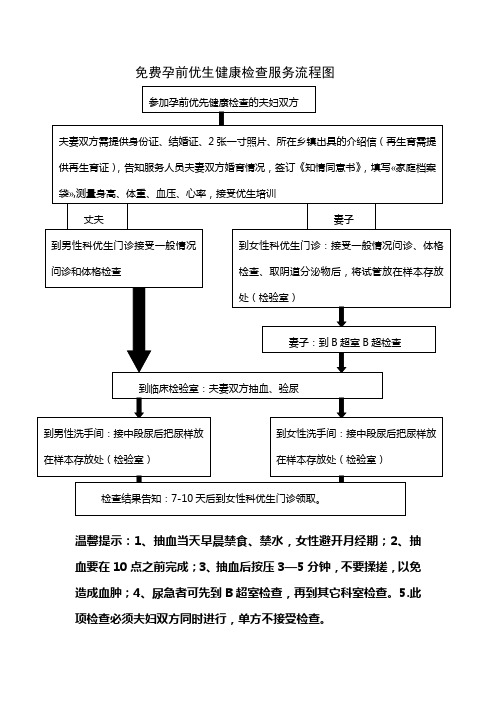 免费孕前优生健康检查服务流程图