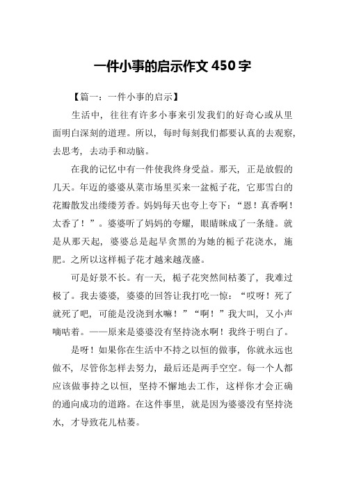 一件小事的启示作文450字