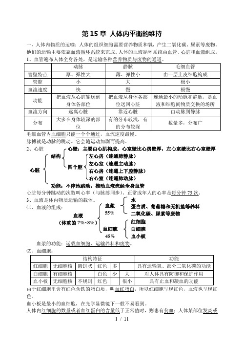 苏科版八年级上册生物复习提纲