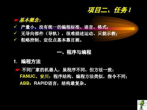 《ABB工业机器人编程与操作》教学课件—02工业机器人程序设定