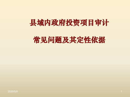 政府投资项目审计常见问题及其定性依据