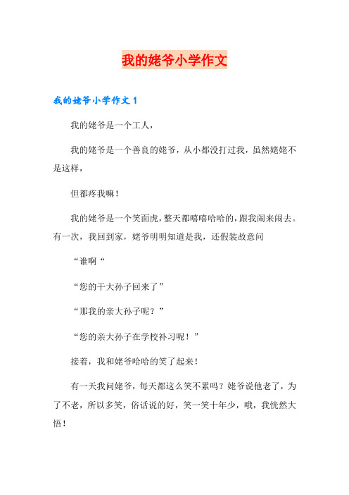 我的姥爷小学作文