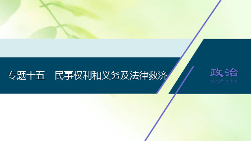 2020浙江高考政治二轮课件：专题十五 民事权利和义务及法律救济